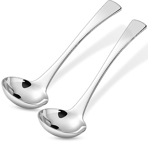 KEAWELL Austin Gravy Ladle, 18/10 Stainless Steel, 7.6 inch, Silver, Dishwasher Safe (2)