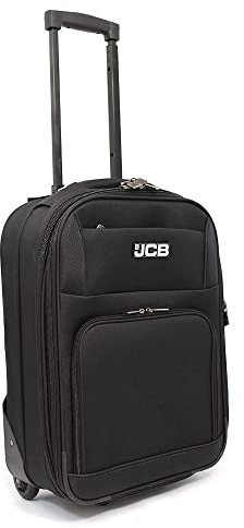 JCB 18 Cabin Approved Suitcase, Lightweight Airline Suitcase Luggage, Cabin Trolley Bag Case Telescopic - Black (18)
