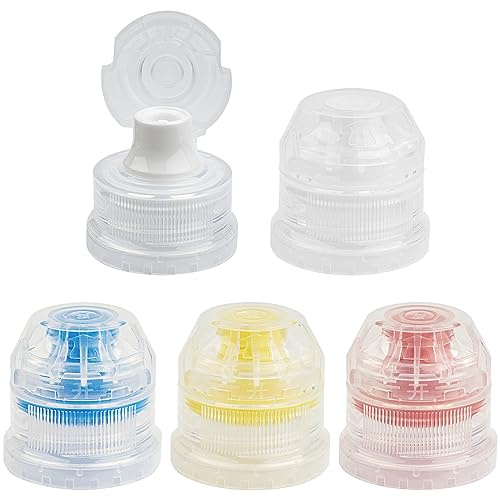 Amviner 28mm Push Pull Cap, Replacement Water Bottle Flip Tops with Seal Tab for Smart Bottles or Soda Water Bottles, 10PCS
