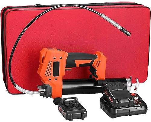 XDLYWUZIQ Akku-Fettpresse, 20 V Akku-Fettpresse, Professionelle Hochdruck-Akku-Fettpresse Mit 10.000 Psi, Inklusive Akku Und Tragetasche,twobatteries