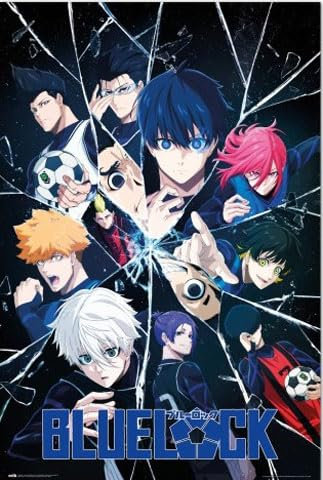 Bluelock - Companeros y rivales - Anime Poster Plakat Druck Größe 61x91,5 cm + 2 St Posterleisten Alu 63 cm