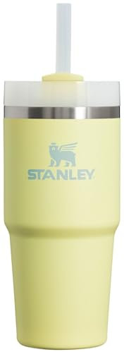 STANLEY Quencher H2.0 Becher mit Strohhalm, 400 ml, 3-Wege-Deckel, Becherhalter, kompatibel für Reisen, isolierter Edelstahlbecher, BPA-frei, Pomelo