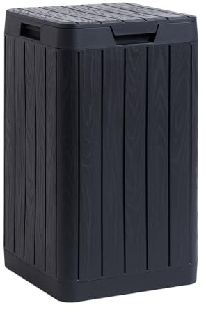 TOOMAX - Poubelle de jardin 80 Litres Noire Résine inaltérable Couvercle à pression, PR4731