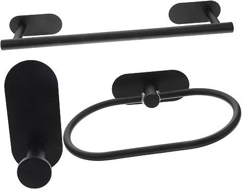 MAGICLULU 1satz Handtuch Rack Set Teiliges Set Für Badezimmer Und Küche Aufhängestange Haken Und Platzsparend Nagelfrei Praktisch Für Handtücher Und Kleine Gegenstände