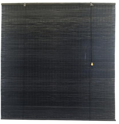 ZHUOZ1T Bambusrollo Natur Bambus-Rollo,95% Verdunkelungsrollos,Bambus Raffrollo,Sonnenschutz Sichtschutz Rollo Seitenzugrollo,für Fenster und Türen,Breite×Höhe (65cm x 180cm,Black)