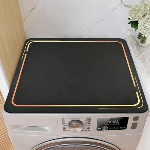 Highdi Housse de Protection pour Machine à Laver Top, Coussin de Machine à Laver Antidérapant Housse de Machine à Laver pour Machine à Laver Ou Sèche-Linge (Noir,60x60cm)