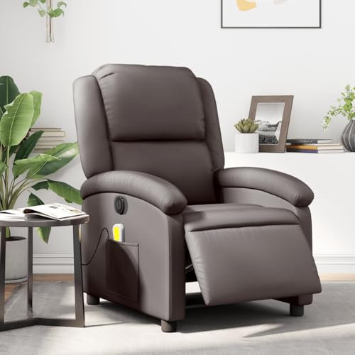 IKAYAA Massagesessel Kunstleder Fernsehsessel Elektrisch Verstellbar Massagestuhl Elektrischer Relaxsessel mit Liegefunktion Massage Liegesessel Relaxliege Bequem Sessel Wohnzimmer Massagefunktion