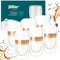 Sillar Lot de 6 Verres à Café à Double Paroi en Verre Borosilicate 450 ml, Grands Verres Thermiques à Double Paroi, Verres à Latte Macchiato, Verres à Cappuccino,Verre à Café