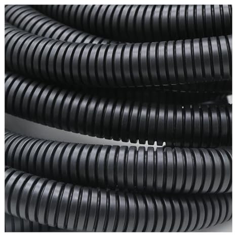 Tubo corrugato isolato in PP nero AD da 7,5 mm ~ 34,5 mm, tubo corrugato in plastica per auto, resistente al calore, manicotto protettivo (AD25 x ID20 mm chiuso, 1 metro)