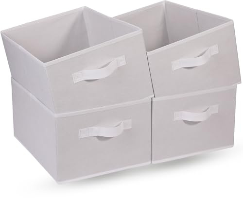 OVAKIA Schubladen Organizer 4er Set Groß Faltbar Aufbewahrungsboxen Stoff | 39 x 28 x 20 cm Harte Bodenplatte Stabil Stoffboxen für Kleiderschrank Unterwäsche Socken, Krawatten
