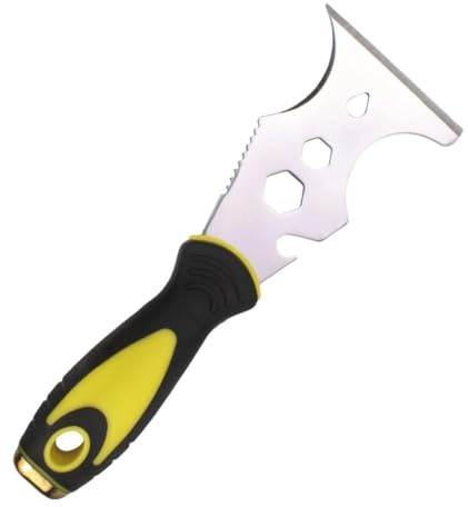 Masilla multiusos 15 en 1 de acero inoxidable, raspador de pintura, construcción para papel pintado, herramienta de abridor de latas
