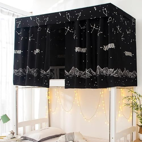 IBLUELOVER Rideau pour Lit Superposés Rideau Ombrage Occultant Mezzanine Dortoir Tente de Lit Couvre-Lits Baldaquin Moustiques Cabane Ciel de Lits Tentation Couchette Étudiants Collèges Draperies