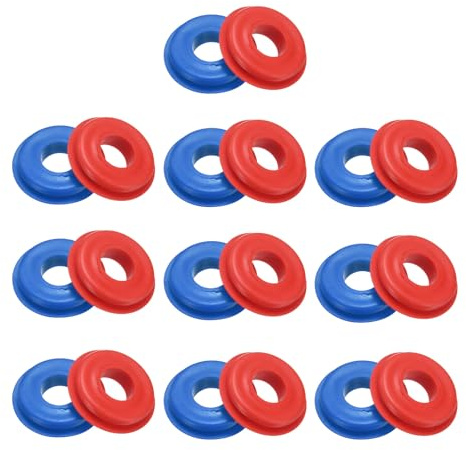 QUARKZMAN 20 Piezas Sello de Mano Alegre Arandelas de Goma TPE (Rojo/Azul) | Elásticas Redondas, para Camiones Semirremolques Partes de Manguera de Aire de Freno