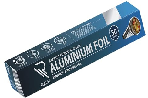 Rollay Premium Heavy Duty Aluminium Foil | 30cm x 50m Roll | Ideal for Cooking, BBQ, Roasting & Food Storage