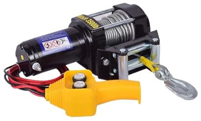 TIEOAXFT Nuevo cabrestante eléctrico de 12 V, polipasto eléctrico for automóvil, vehículo Todoterreno, polipasto de Cable de Acero pequeño for Uso doméstico de 24 V(3500 lbs,24v)