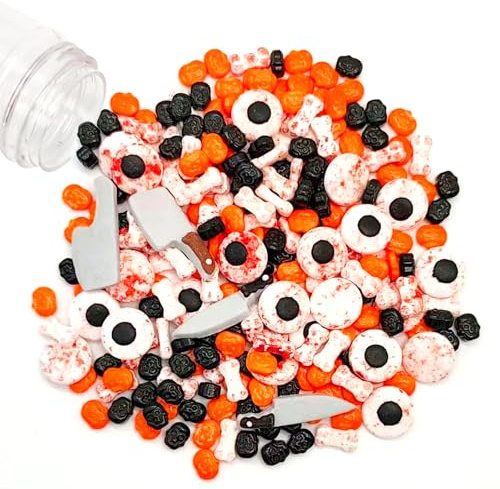 130g Halloween Tortendeko Essbar, Zuckeraugen Essbar, Zuckeraugen Halloween, HAlloween Torten Deko, für Zum Dekorieren von Keksen/Cupcakes/Muffins/Kuchen usw