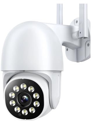 VEKELETE Telecamera Tuya da 8 MP, videocamera Esterna Wi-Fi Impermeabile HD da 5 MP, Telecamera di sorveglianza Smart Life con monitoraggio Automatico(E/U,8MP ADD 64G Card)