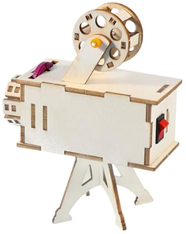 Kisangel Stem Wooden Science Projector Kit DIY Educational for Assemble Light Optics Model for Boys and Creative Problem Solving Science Experiment