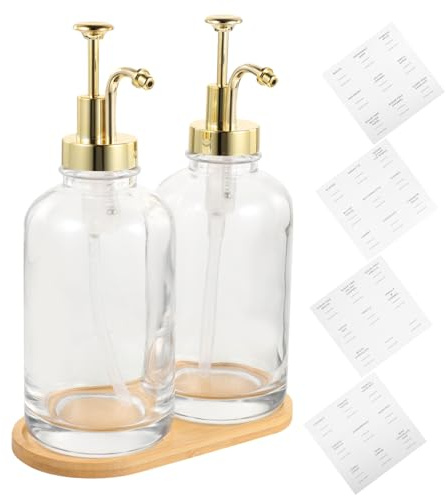 SKISUNO Distributeur De Sirop Verre pour Bar à Café Bouteille De Sirop avec Pompe De Café