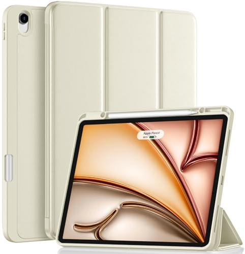 Vobafe Cover iPad Air 13 Pollici M4/M3/M2 (2026/2025/2024) con Portapenna, Custodia Sottile Folio a Supporto Protettiva, Accensione/Spegnimento Automatico, Luce Stellare
