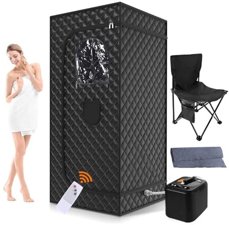 Vaporizador de sauna, Sauna De Portátil Para Interior, SPA Doméstico, Tienda Personal Cuerpo Completo Con Silla Plegable, Control Remoto Tiempo Temperatura,para baño de spa