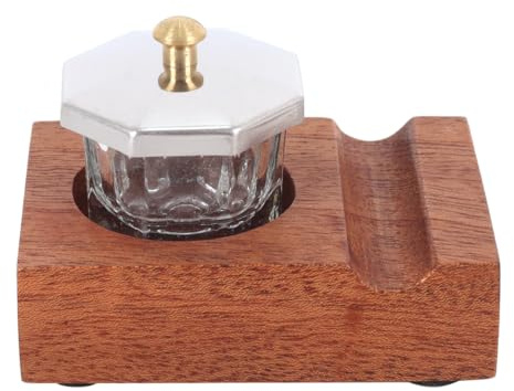 Gutol Kalligrafie-Federhalter Aus Holz, Tisch-Kalligrafie-Federhalter Mit Schräger Feder Und Glasflasche