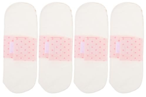TOVINANNA 4 Stück Waschbare Baumwoll Slipeinlagen Wiederverwendbare Menstruationspads Weich Atmungsaktiv mit Wasserdichter Schutzschicht für Frauen Schwangerschaft Wochenbett