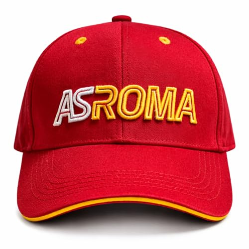 AS Roma Cappello Ufficiale Modello Baseball con Visiera Curva e Regolabile
