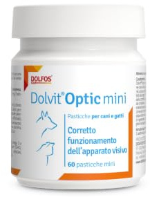 Kosttillskott för hund och katt 60 tabletter Mini Dolvit® Optic | Ögonhälsotillskott med Lutein, Zeaxantin, karotenoider och vitaminer för hundar och katter