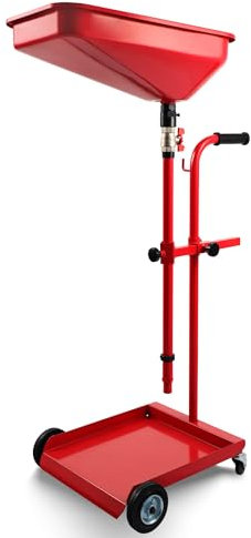 Wiltec Ölauffangwagen 360° schwenkbar, Ölablassgerät, Ölauffanggerät, Ölsammler für Altöl, höhenverstellbar