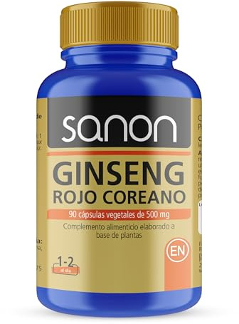 SANON Ginseng Rojo Coreano 90 Cápsulas Vegetales 550 Mg, Vanilla, 49.5 Gramo, 45 gramo, 1