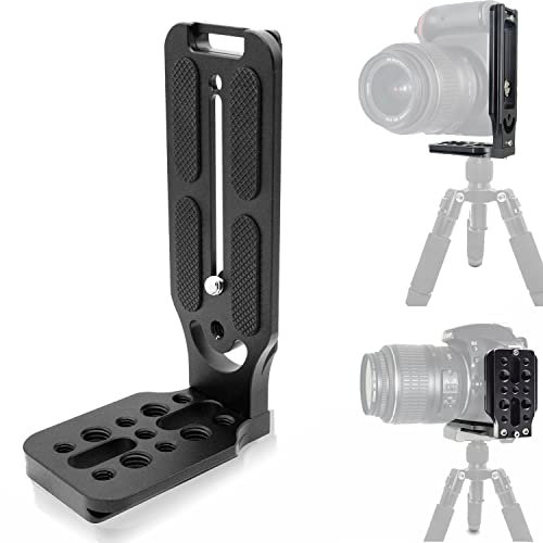 HAFOKO L Placa Vertical Soporte para Estabilizador de Cardán 1/4'' 3/8 '', Cámara DSLR en Trípode Monopie/Estabilizador Mano de 3 Ejes para Transmisión en Instagram Youtube Short Video