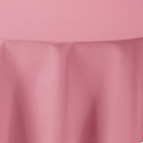 amp-artshop Tischdecke Leinen Optik Rund 140 cm Rosa Hell Pink - Farbe, Form & Größe wählbar mit Lotus Effekt - (R140Rosa)