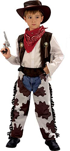 Ciao Cowboy Rodeo Kid maskeradkostym Barn (storlek 9-11 år), Brun/Vit, Pojke