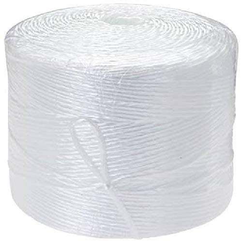 Cordel de poliéster de 3,0 mm, color blanco, longitud de la bobina: aprox. 600 m, polipropileno de 1 vuelta.