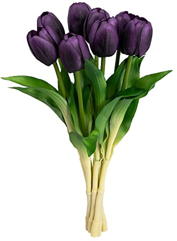 Softflame Künstliche Blumen – Tulpe lila 8 Stück für Hochzeit, Zuhause, Party, Restaurant
