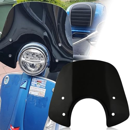 Midimttop Motorrad Frontscheibe Windschutz Scheibe Windabweiser Windschutz Scheibe Replacement for Piaggio VES&pa LX50 LX125 LX150 GT200 GTS250 GTS300 Alle Jahre (Schwarzer Rauch)