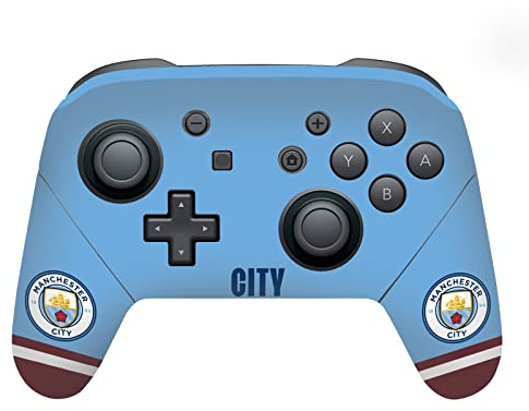Head Case Designs Offizielle Manchester City Man City FC 2022/23 Heimtrikot Logo Kunst Vinyl Haut Gaming Aufkleber Abziehbild Abdeckung kompatibel mit Nintendo Switch Pro Controller