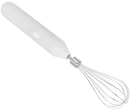 Batteur Électrique Sans Fil, Fouet Électrique Portable pour la Cuisson à la Maison (Blanc)