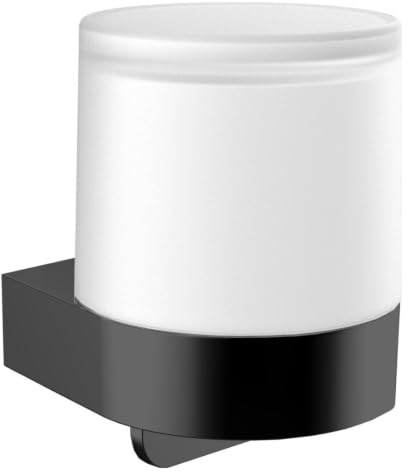 EMCO Flow Flüssigseifenspender zur Wandmontage, eleganter Seifenspender aus Metall und Kristallglas, hochwertiger Pumpspender für flüssige Seife Schwarz Einhand Seifenspender