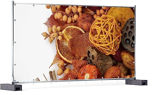 Wallario XXL Outdoor-Poster für Garten oder Balkon Herbststimmung - Trockenfrüchte, Nüsse und Samen - Herbstdeko, Motivbanner Größe: ca. 340 x 173 cm, Outdoor-Bild