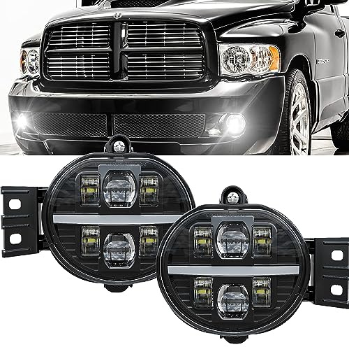 LED Dimljus med DRL för Dodge Ram 1500 2002-2008, Dodge Ram 2500/3500 Pickup Truck 2003-2009, 6500K Vit Ljus, IP67 Vattentät