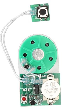 Sprachaufnahme und Wiedergabemodul, 25 Sekunden Soundrekorder mit Tastenaktivierung und doppelseitigem Klebeband für Grußkarten, PCB schwarz, 1 Packung