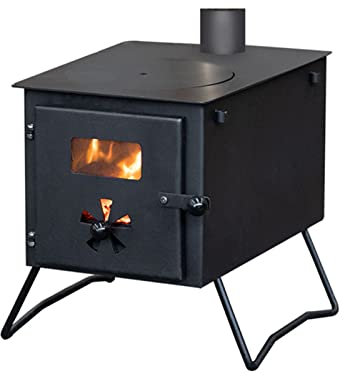 Estufa de leña para acampar, estufas de carpa portátiles Calentador de campamento de leña para carpa, Estufa de leña plegable con tubos de chimenea para mochileros Cocina para acampar en invierno