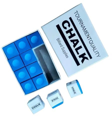 Aymzbd 12 Pezzi di Gesso per Biliardo, Stecche da Pool, Punte per Bastoni da Snooker, Forniture Portatili, Materiale Adatto per Decorazione Domestica, Giochi, Blu
