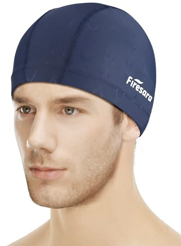 Firesara Fishtail Fabric Swim Cap for Men Women, Breathable High Elasticity Swimming Cap Quick Dry Hair Protection Soft for Long Hair Short Hair, Kids Boys and Girls