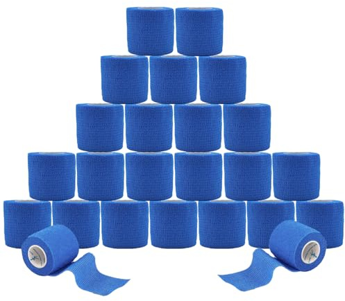 ANAMPION Selbstklebender Verband 24Rollen,5cmx4.5m Elastische Binde Bandage | Non-Woven Selbsthaftende Bandage für Mensch&Tier, Fixierbinde Haftbandage Selbstklebend für Sprunggelenke Schwellung,Sport