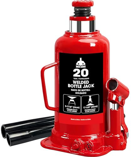 Jack Boss Bottle Jack 20 Ton (40,000 LBs) Hydraulic Car Jack, Fit for Auto Truck Repair and House Lift, Red