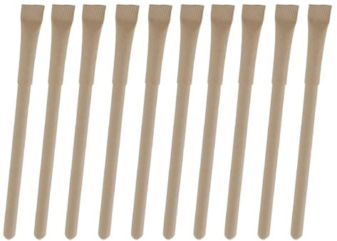 WPRO Kugelschreiber Papier „Fabian“ 20er Set beige – nachhaltige Stifte mit blauer Mine & Kappe; umweltfreundlich recyclebar für Büro, Schule, Events