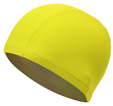 Bademütze, Badekappe, Hohe Elastizität, Dick, Langlebig, Badekappe, Polyester, Damen und Herren (Gelb)